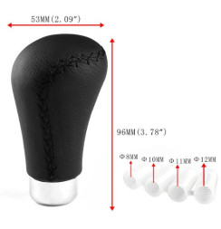 Ручка к/п декор. Carlife кож.зам  черная