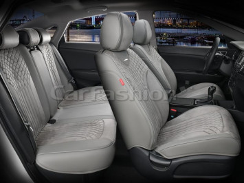 Чехлы «5D» PREMIUM каркасные «SHELL PLUS» Св.Серый/Св.Серый/Св.Серый (экокожа/нубук)