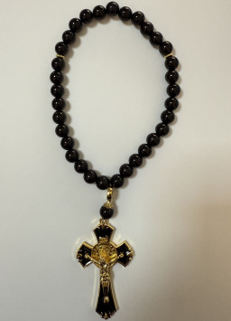 Подвески на зеркало заднего Крест &quot;Распятие&quot; черно-золотое