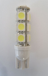 Маяк Cвет-од 12V  T10 13 SMD  10W   W2.1x9.5d    WHITE  (уп.10шт)