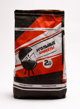 Уголь брекетный для барбекю  2кг (горит в 3 раза дольше обычного угля)