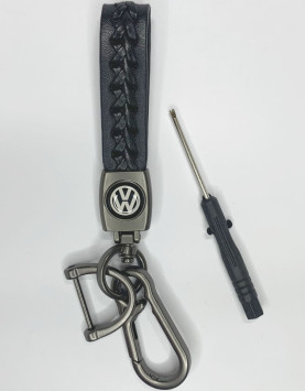 Брелок кожа LUX  VW  Черный