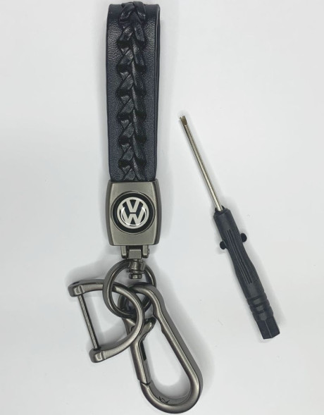 Брелок кожа LUX  VW  Черный