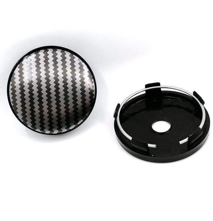 Заглушка (колпачок) на литой диск D60, наружн. d=60мм, внутр d=51мм. черный карбон