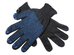 Перчатки х/б  с ПВХ 10 класс (черные) 2шт.