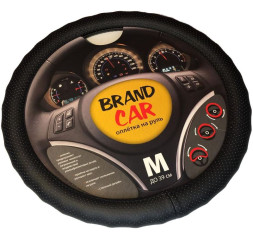 Оплетка на руль   BRENDCAR  "ABSOLUT" - М,  Чёрный (экокожа/перфорация)