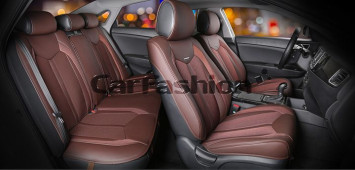 Комплект Накидок  «URBAN PLUS»  Коричневый/Коричневый/Коричневый  (твид экстра-класса/экокожа)