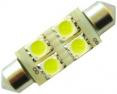 Маяк Cвет-од 12V  T11x36  4 SMD (smd 5.0x5.0)   S8,5  WHITE  блистер 2шт.