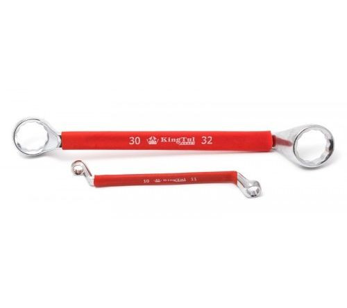 King Tul. Ключ накидной, отогнут.на 75град.  06х07 мм. в прорезиненной оплетке