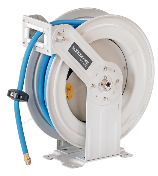 Гибридный воздушный шланг NORDBERG HR1215HPVC c двойным армированием на стальной катушке (12,5х19 мм, 15 м)
