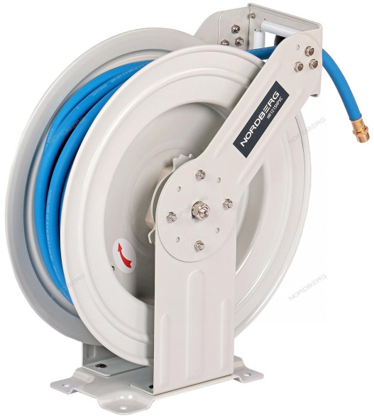 Гибридный воздушный шланг NORDBERG HR1215HPVC c двойным армированием на стальной катушке (12,5х19 мм, 15 м)