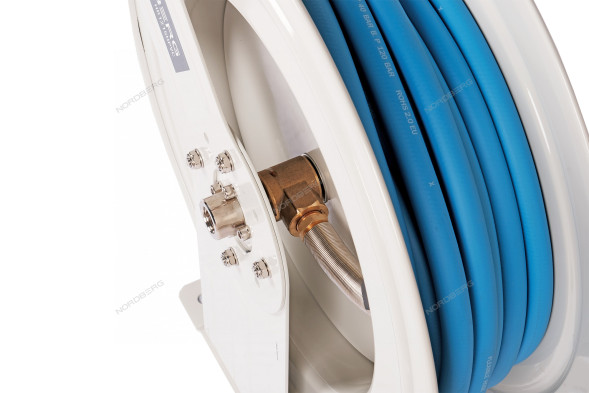 Гибридный воздушный шланг NORDBERG HR1215HPVC c двойным армированием на стальной катушке (12,5х19 мм, 15 м)