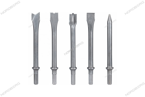 Набор насадок для пневмозубила с шестигранным хвостовиком NORDBERG NP5905 (5 шт)
