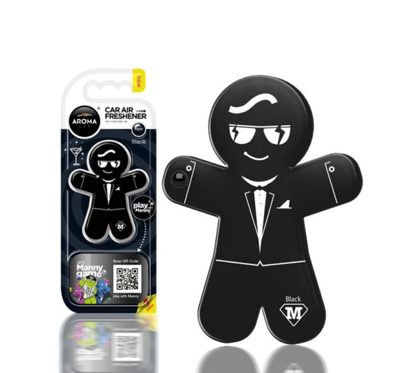 Осв.воздуха  AROMA CAR  Manny &quot;Black&quot;  (на дефлектор/подвесной)
