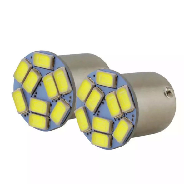 SOLAR  Свет-од  12V  T25  9 SMD 5730  21/5W   BAY15d белый