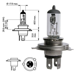 Автолампа Narva 12V   H4    60/55W   P43t  (STANDARD HALOGEN LAMPS)