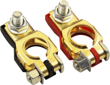 Клеммы аккумулятора Carlife  медные в пластиковом корпусе 2шт.