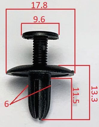 Клипсы  В=13,3 / Ш=17,8 мм.  (цена за упак. 10шт.)