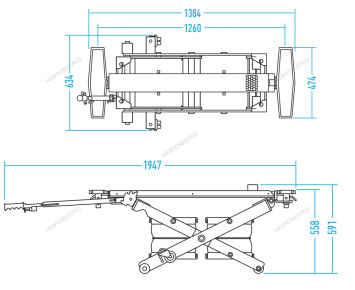 Мобильный мини-подъемник NORDBERG N636-2,5 с пневмоподушкой
