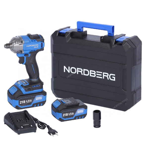Аккумуляторный гайковерт NORDBERG NE802K (1/2&quot;, 21В, 500Нм)