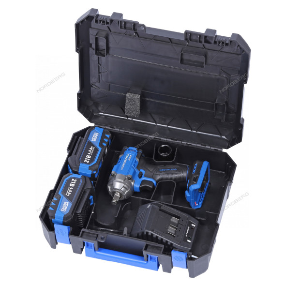 Аккумуляторный гайковерт NORDBERG NE802K (1/2&quot;, 21В, 500Нм)