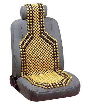 Накидка на сид. "Nova Bright" дерев. массаж., покрыт. светлым лаком с подголовником (127х38см)