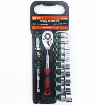 DC Набор торцевых головок с трещеткой 1/2&quot; 13 предметов (короткие)