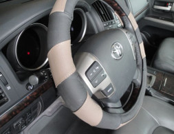 Оплетка на руль Gabarit B-503 M кожа (черная/бежевая)