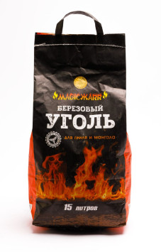 Уголь древесный  &quot;ZaReva&quot;   15 литров ЕВРО  БЕРЕЗОВЫЙ