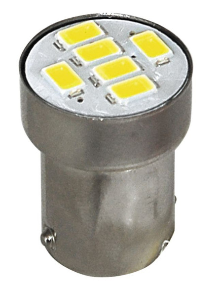 Маяк Cвет-од 12V  T15   6 SMD (5730)   BA15S    WHITE  (блистер 1шт.)
