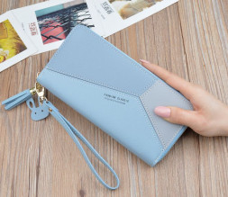 Сумка-клатч женская с двойной молнией (19,5x9,5x2,5см) синий