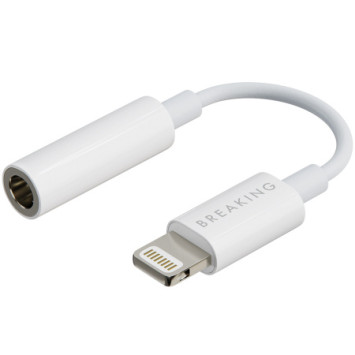 Адаптер Breaking, AUX 3.5мм - Lightning (Белый)