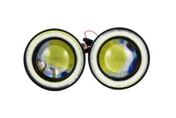 Ходовые огни  SOLAR  COB 10W  с ангел.глаз. 2W 1200Lm  7000K  IP65  МЕТАЛЛ  76*57*76мм