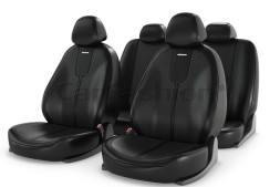 Чехлы  «GALS»  Чёрный/Чёрный/Чёрный  (Экокожа/перфорация)