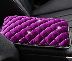 Чехол на подлокотник велюр со стразами 21x29см Фиолетовый