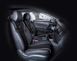 Накидки Фронт «ELEMENT» Чёрный/Чёрный/Белый (экокожа/полиэстер)