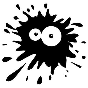 Наклейка &quot;Клякса&quot;  14,5x15см. Черный