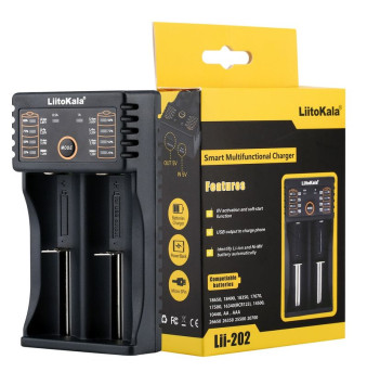 Зарядка для АКБ батареек универсальная LiitoKala на 2 батарейки (26650, 18650,16340,14500)
