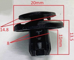 Клипсы  В=13,5 / Ш=20 мм.  (цена за упак. 10шт.)