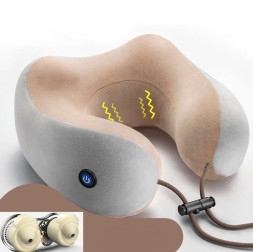 Подголовник-подушка под шею с массажем &quot;Carlife&quot; Серый