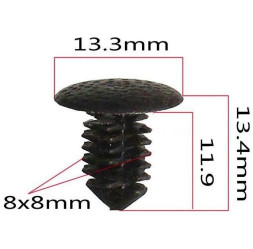 Клипсы  В=13,4 / Ш=13,3 мм.  (цена за упак. 10шт.)