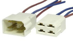 ЭТ Монтажный разъем 4 контакта (6.3 мм)  с проводами  (цена за 1штук)