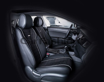 Накидки Фронт  «ELEMENT»  Чёрный/Чёрный/Серый  (экокожа/полиэстер)