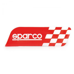 Накладки на кузов  Эмблема  "SPARCO"  на кузов  Флаг , красный  (120x35мм)