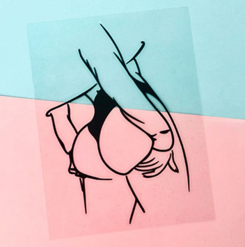 Наклейка  Попа  12x17см. Черная