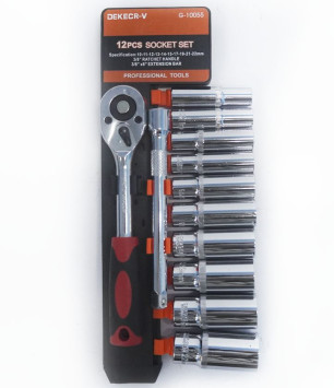 DC Набор торцевых головок с трещеткой 3/8&quot; 12 предметов (длинные)