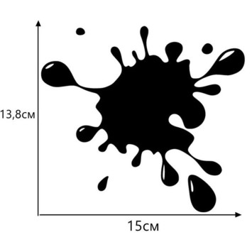 Наклейка &quot;Клякса&quot;  15x13,8см. Черный