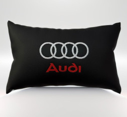 Подголовник-подушка с маркой авто  AUDI  (комплект 2шт)