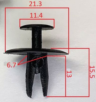 Клипсы  В=15,5 / Ш=21,3мм.  (цена за упак. 10шт.)