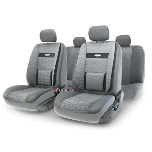 Набор чехлов Аutoprofi &quot;COMFORT&quot;  полный к-т  &quot;т.сер./т.сер.&quot; 3D полиэстер под кожу 11 предм.